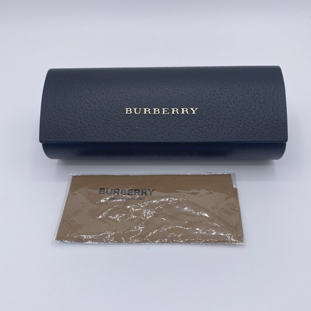 Burberry Sunglasses Eyeglass Case Set,Black Hard Faux Leather,Logo Lining,Cloth